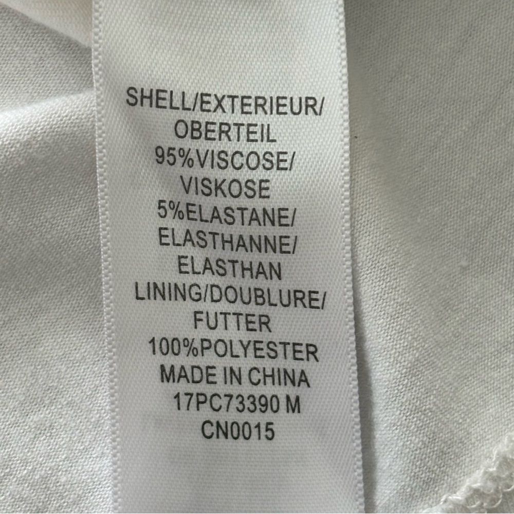 Adrianna Papell White Waterfall Front Tunic Embroidered Inlay Size Large EUC - Picture 10 of 10